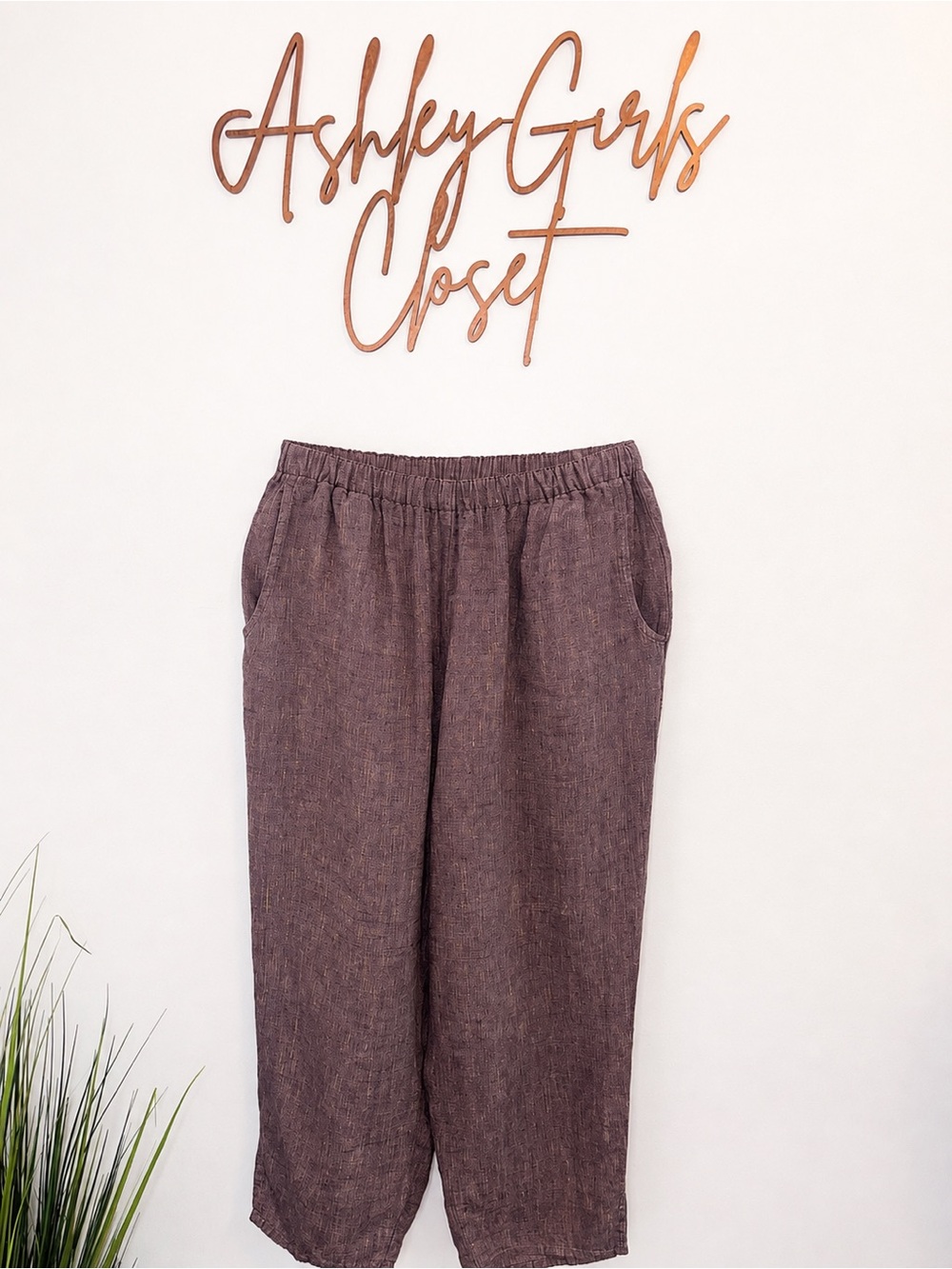 FLAX by Jeanne Engelhart 100% Linen Pull-On Pants Small
